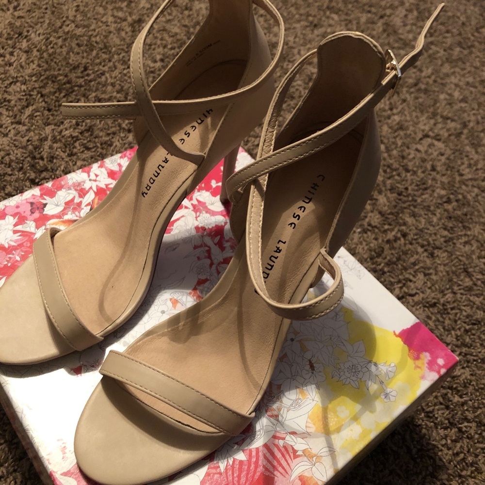 Nude heeled sandals
